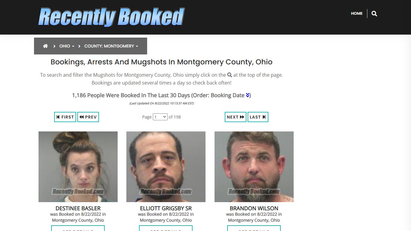 Bookings, Arrests and Mugshots in Montgomery County, Ohio