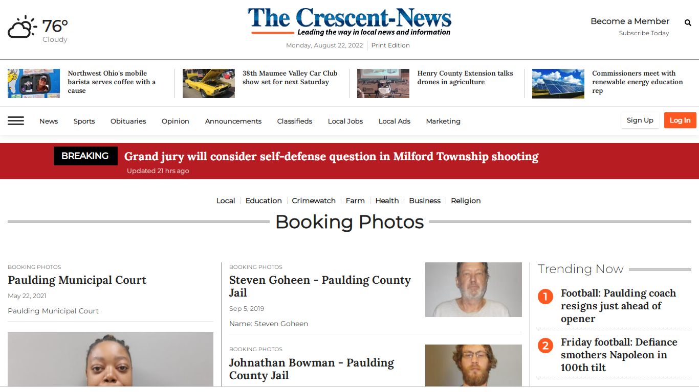 Booking Photos | crescent-news.com